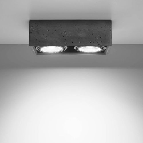Spot En Saillie Solana Béton Angulaire, 2 Lampes