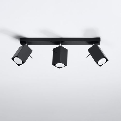 Spot Pour Plafond Square Noir À Trois Lampes