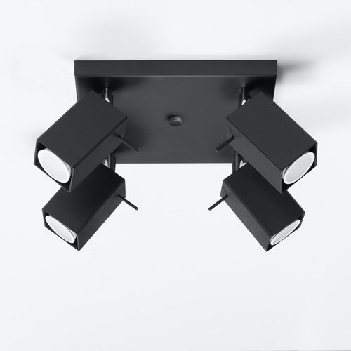 Spot Plafond Square Carré Noir À Quatre Lampes