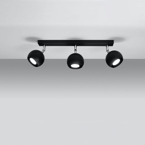 Spot Pour Plafond Flame, Noir, À Trois Lampes