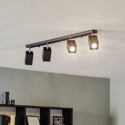 Spot Pour Plafond Square Noir À 4 Lampes Linéaire