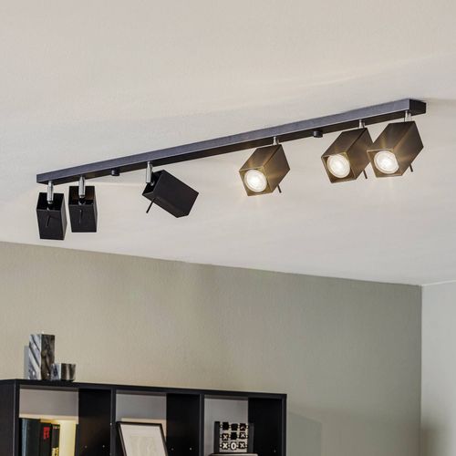 Spot Pour Plafond Square Noir À 6 Lampes Linéaire