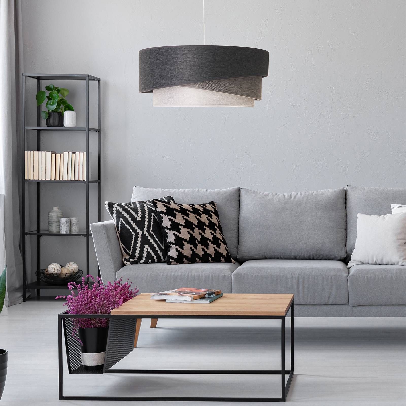 Suspension Kobo, graphite/grise/blanche