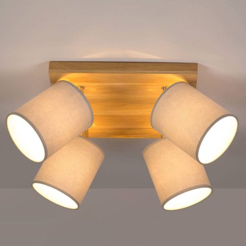 Spot Pour Plafond Corralee Gris Carré À 4 Lampes