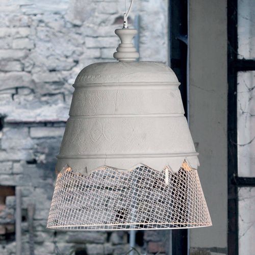 Suspension Designer Domenica Plâtre, Blanc, 50 Cm