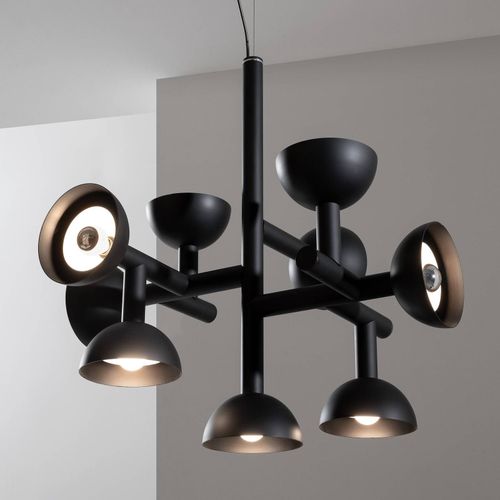 Karman Sibilla Suspension À 9 Lampes, Noire