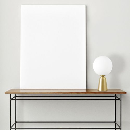Lampe À Poser Lunar Avec Pied Doré, Ø 30 Cm