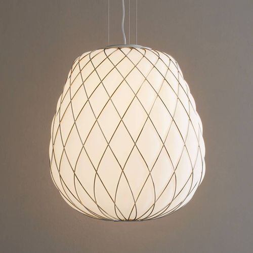 Suspension De Designer Pinecone En Verre Opale
