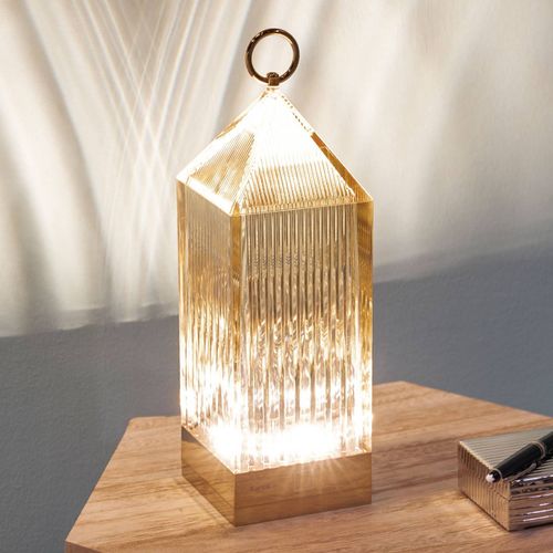 Kartell Lantern Lampe À Poser Led, Ambre Ip54