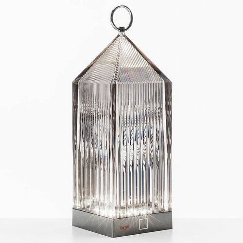 Kartell Lantern Lampe À Poser Led, Gris Fumée Ip54