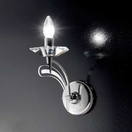 Applique  Icaro 1 Lampe Av. Verre Cristal, Chromé