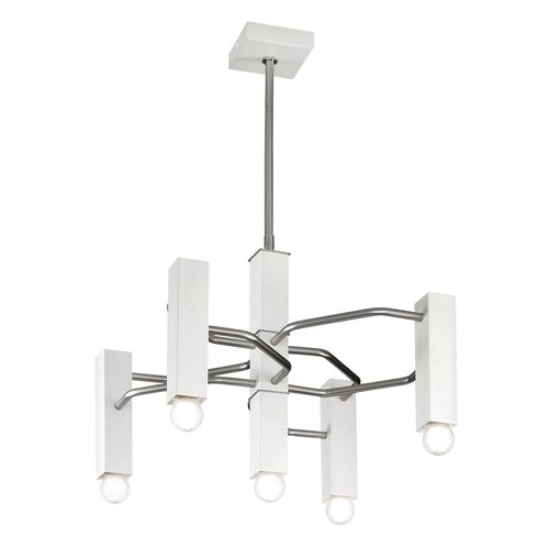 Suspension Raster, À 5 Lampes, Nickel Mat/Blanche