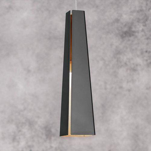 Suspension Led En Aluminium Pluma, Noir/Doré