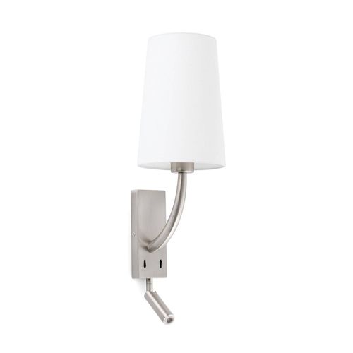 Applique Rem Avec Liseuse Led, Blanche/Nickel