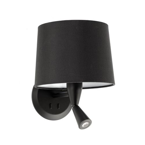Applique Conga Avec Liseuse Led, Noire