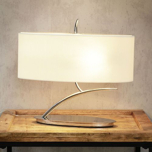 Lampe À Poser En Textile Et Poli Miroir Eve