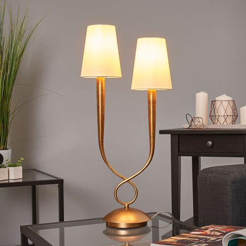 Lampe À Poser À 2 Lampes Paola, Dorée