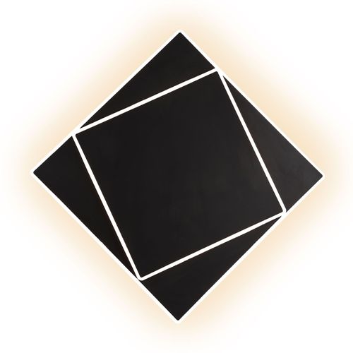 Applique Led Dakla, Noire, 28x28 Cm