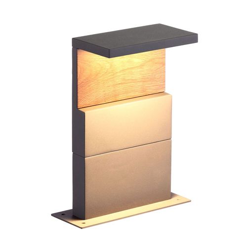 Potelet Led Ruka Avec Élément En Bois, 35 Cm