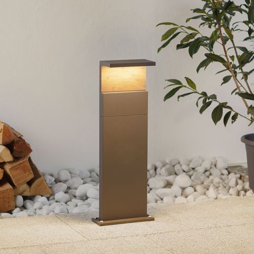 Borne Lumineuse Led Ruka Avec Élément Bois, 60 Cm