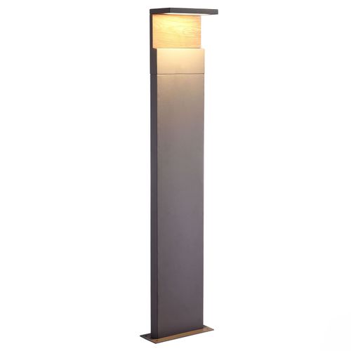 Borne Lumineuse Led Ruka Avec Élément Bois, 100 Cm