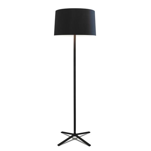 Grok Hall Lampadaire Avec Abat-Jour En Tissu, Noir