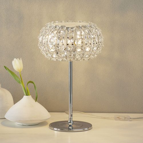 Lampe À Poser Diamond Dotée De Cristaux, 24 Cm