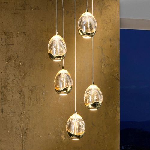 Suspension Led Dorée Rocio, 5 Lampes