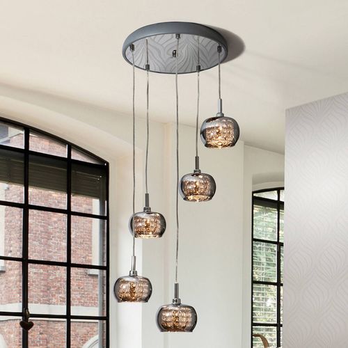 Suspension Led Arian Avec Cristaux, À 5 Lampes