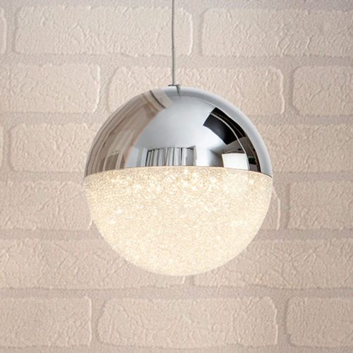 Suspension Led Sphere, Chromé, À 1 Lampe, Ø 12 Cm