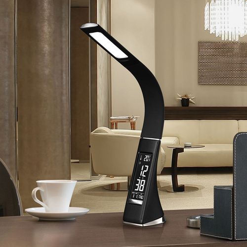 Lampe À Poser Led Alive Avec Réveil, Noire