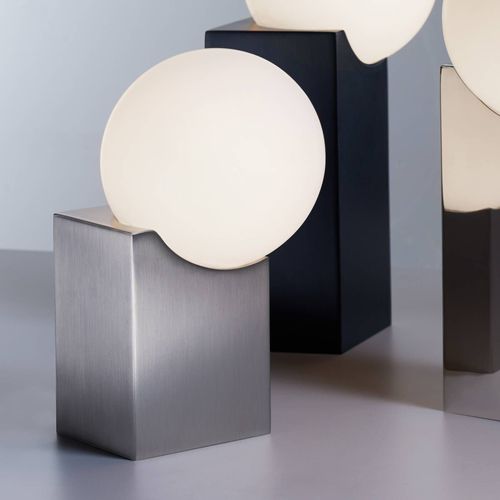 Lampe À Poser Cub 23,5 Cm Nickel Mat