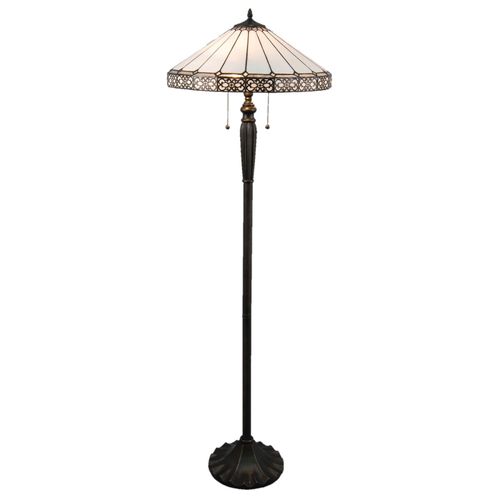 Lampadaire 5210 Avec Abat-Jour En Verre Blanc-Noir