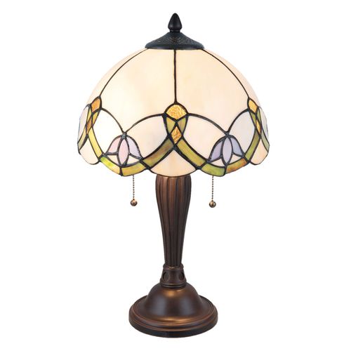 Lampe À Poser 5918 Look Tiffany Blanc-Multicolore