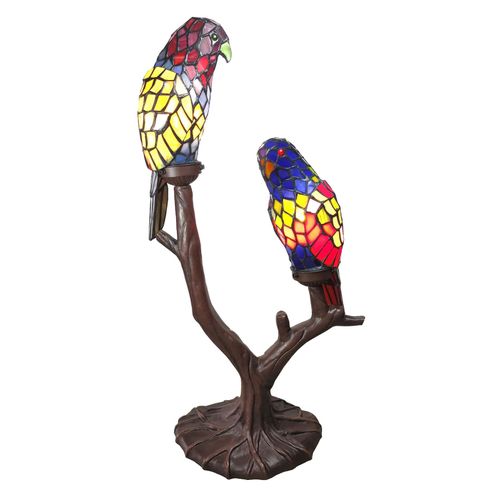 Lampe Décorative 6017, Deux Perroquets, Tiffany