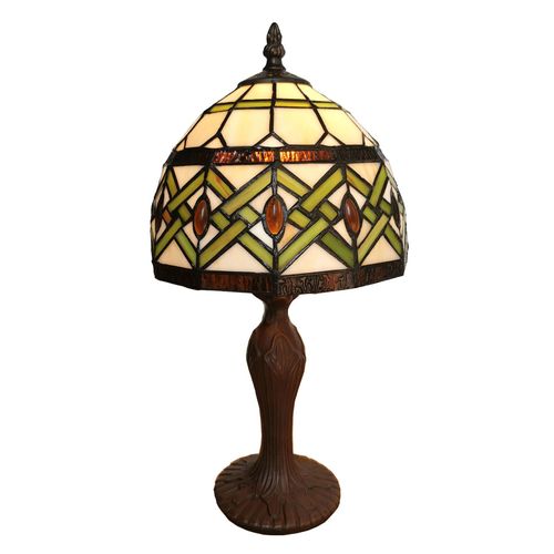 Lampe À Poser 6027 Abat-Jour Verre Design Tiffany