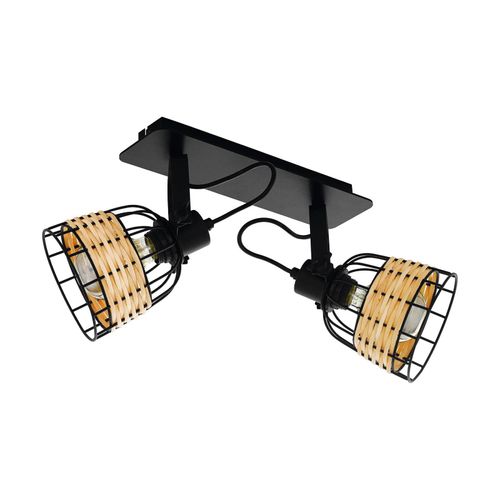 Spot Pour Plafond Anwick 1 Acier/Rotin, À 2 Lampes