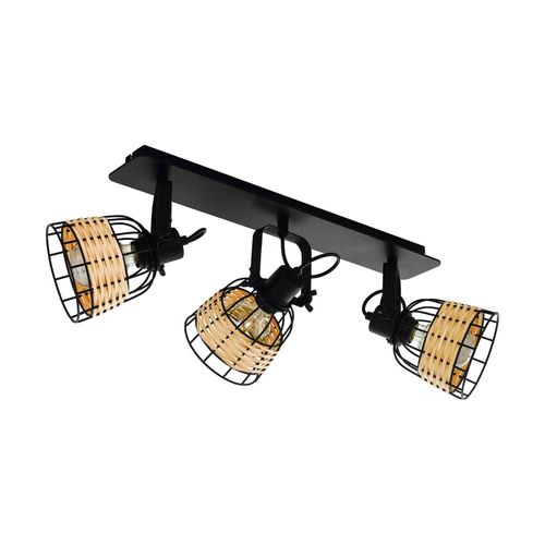 Spot Pour Plafond Anwick 1 À Décor Rotin, 3 Lampes