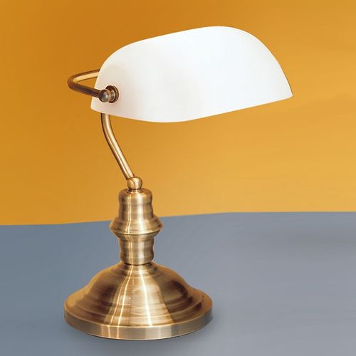 Lampe À Poser Onella Au Style De Banque, Opale