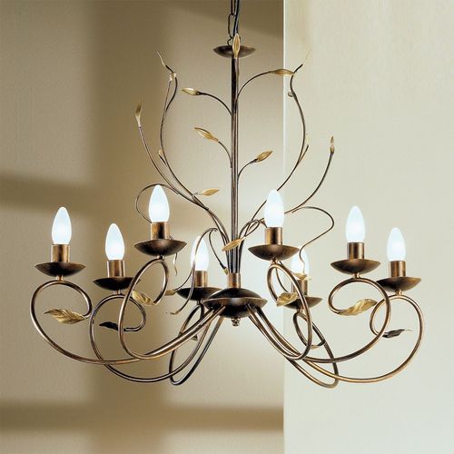 Lustre Regine Au Style Florentin Ovale, 8 Lampes