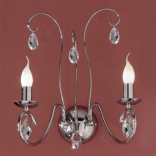 Applique Gracile Fioretto 2 Ampoules, Chromé