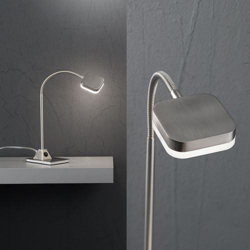 Lampe À Poser Led Tobias, Nickel Mat