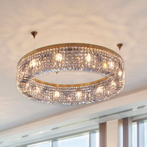 Suspension En Cristal Ring 110 Cm Chromée
