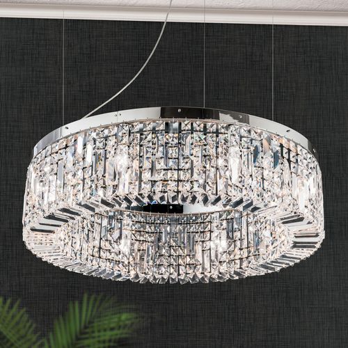 Suspension Cristal Ring 80 Cm Chromée