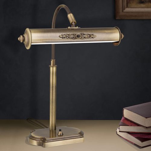 Lampe De Bureau Picture En Laiton Vieilli