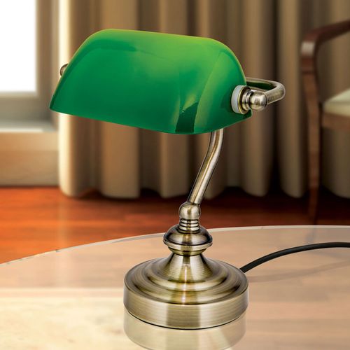 Lampe À Poser Zora Avec Abat-Jour En Verre Vert