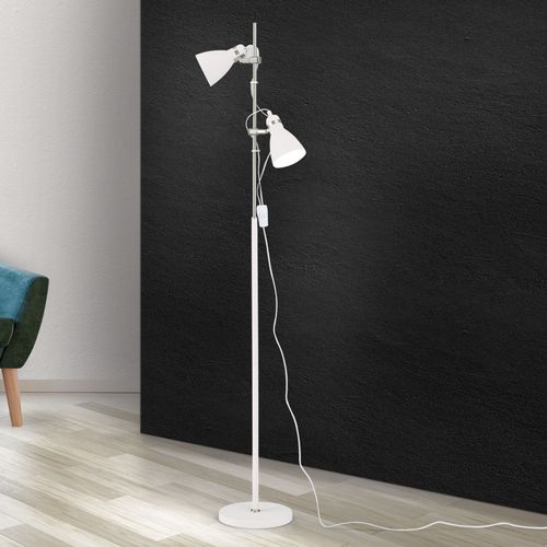 Lampadaire School Avec Deux Spots, Blanc