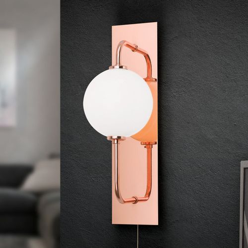 Applique Led Pipes Avec Sphère De Verre, Cuivre
