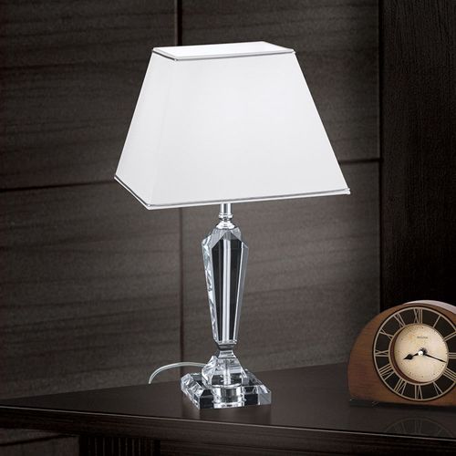 Lampe À Poser Veronique, Pied Étroit, Blanc/Chromé