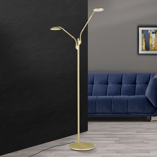 Lampadaire Led Cobra À 2 Lampes, Laiton-Mat